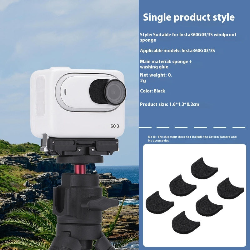 GO 3 Sports Camera Noise Reduction Sponge Windshield Accessories